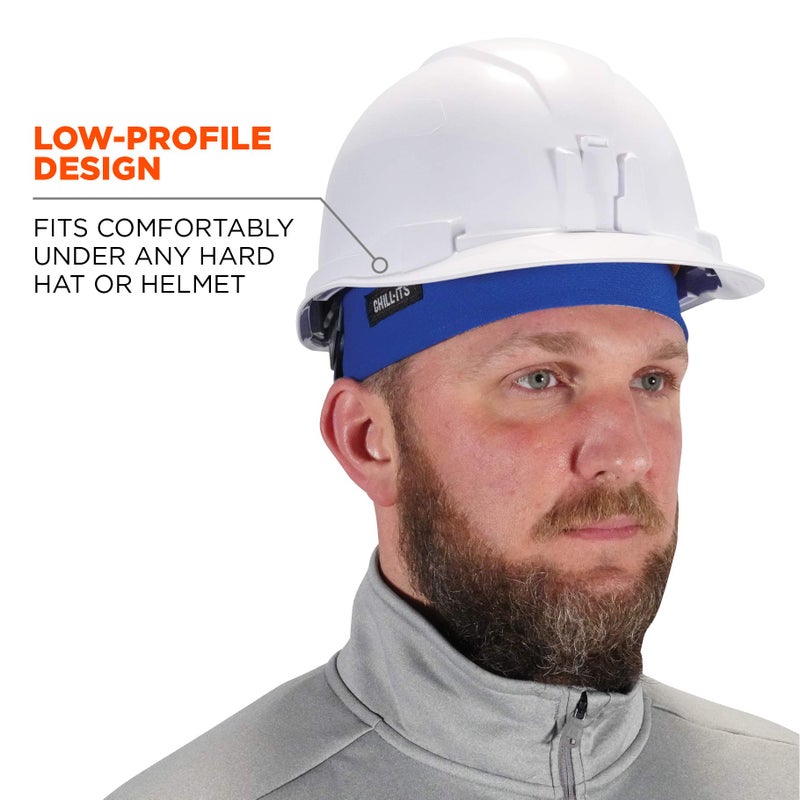 Ergodyne Chill Its 6630 Skull Cap  Lined with Terry Cloth Sweatband  Sweat Wicking Blue - Image 5